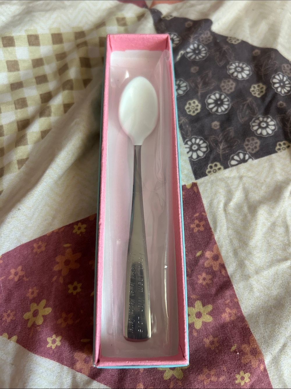 Kids Pink and Silver Stainless Steel Spoon - Unbranded
